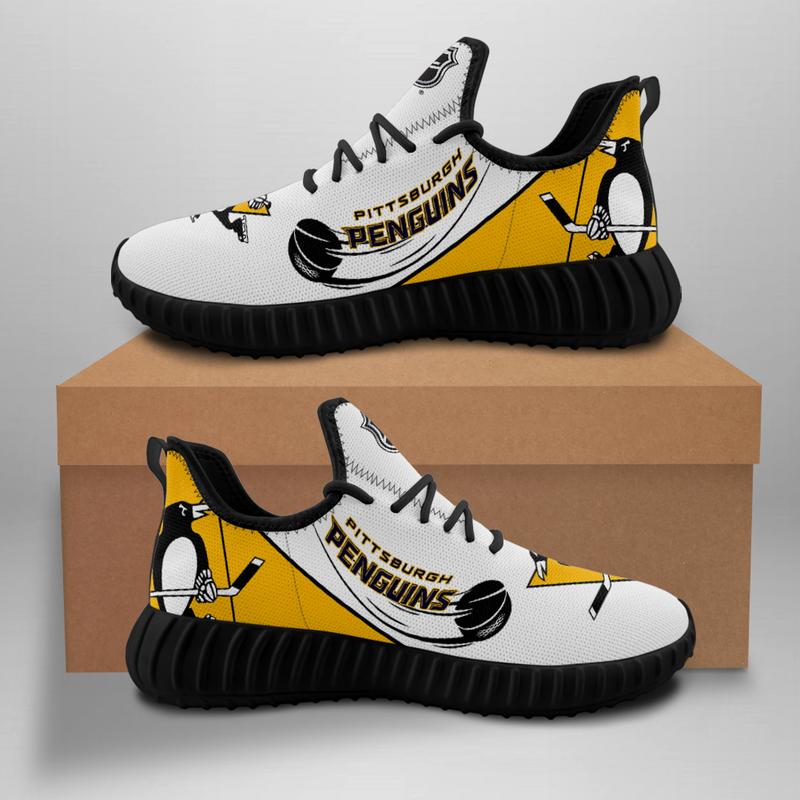 Women's Pittsburgh Penguins Mesh Knit Sneakers/Shoes 004