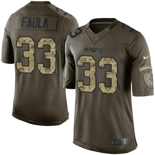 Nike Patriots #33 Kevin Faulk Green Men's Stitched NFL Limited Salute to Service Jersey