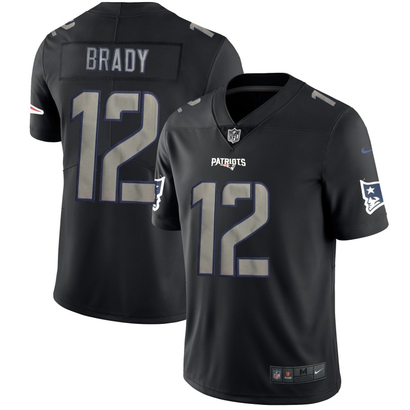 Men's New England Patriots #12 Tom Brady Black 2018 Impact Limited Stitched NFL Jersey