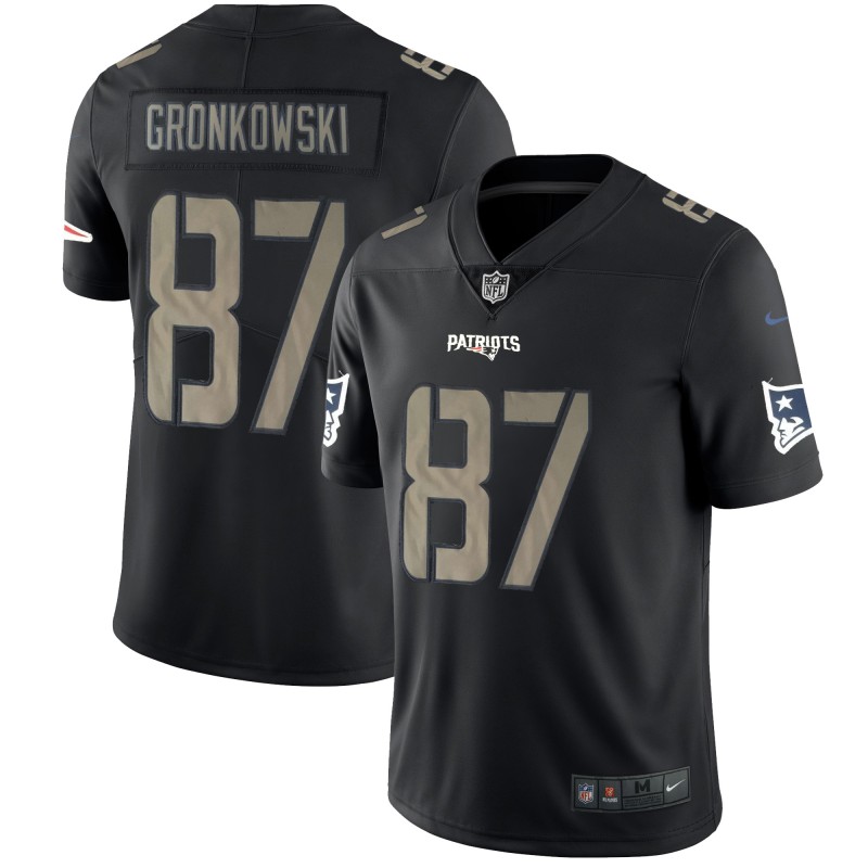 Men's New England Patriots #87 Rob Gronkowski 2018 Black Impact Limited Stitched NFL Jersey