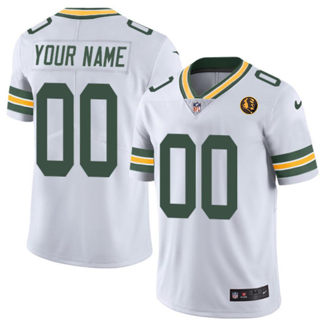 Men's Green Bay Packers Active Player Custom White With John Madden Patch Vapor Limited Stitched Football Jersey