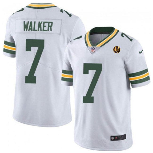Men's Green Bay Packers #7 Quay Walker White Vapor Limited Throwback Stitched Football Jersey