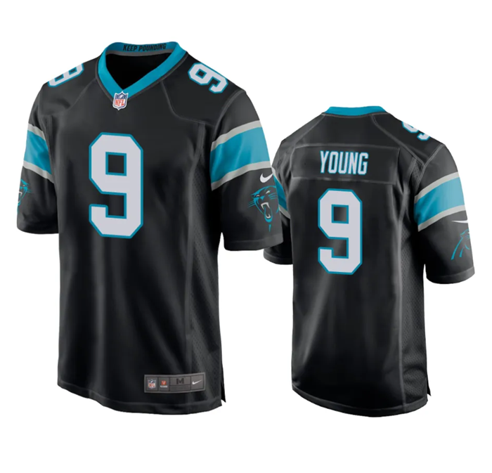 Men's Carolina Panthers #9 Bryce Young Black 2023 Draft Stitched Game Jersey