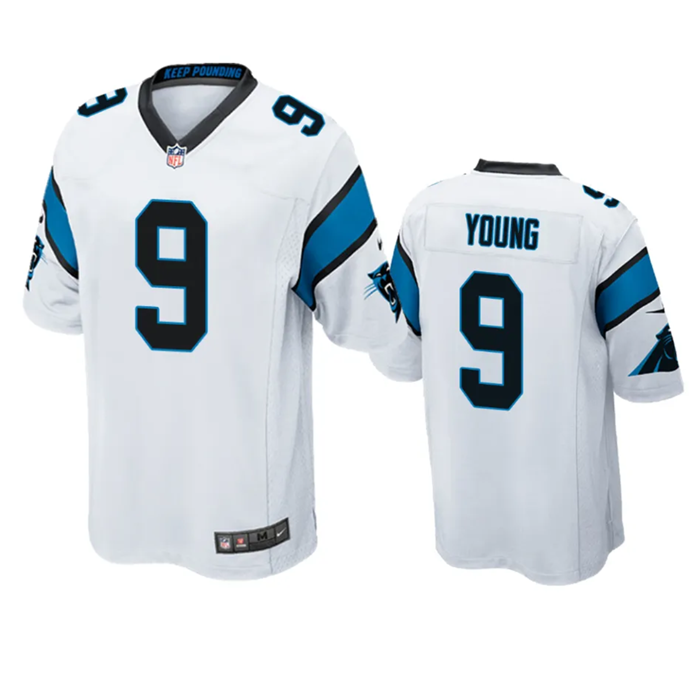 Men's Carolina Panthers #9 Bryce Young White 2023 Draft Stitched Game Jersey