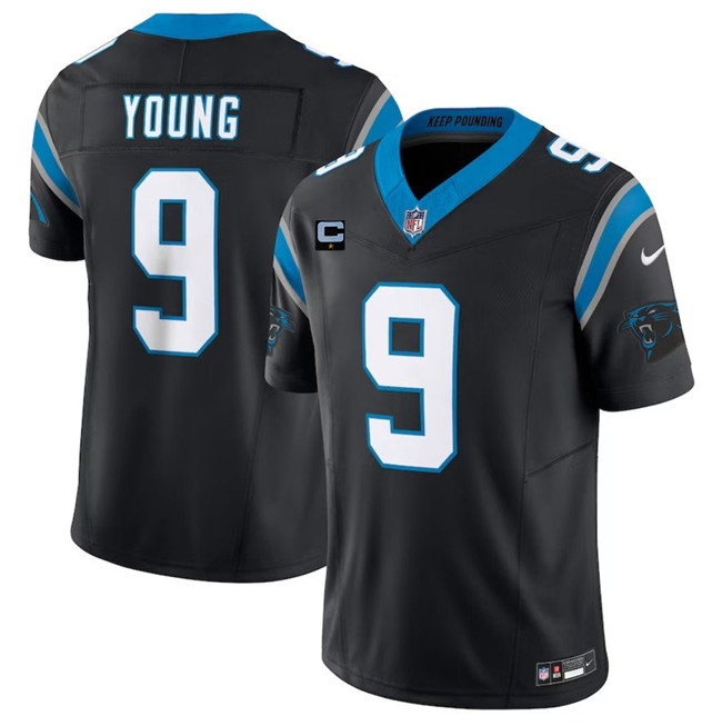 Men's Carolina Panthers #9 Bryce Young Black 2023 F.U.S.E. With 1-Star C Patch Vapor Untouchable Stitched Football Jersey