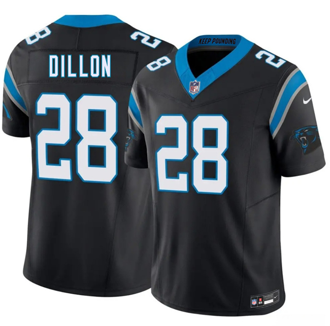 Men's Carolina Panthers #28 A.J. Dillon Black 2026 F.U.S.E. Vapor Limited Stitched Football Jersey