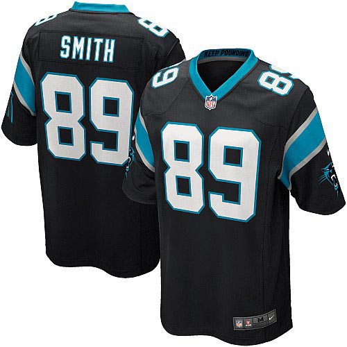 Men's Carolina Panthers #89 Steve Smith Black Game NFL Jersey