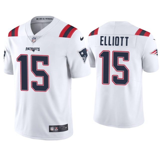 Men's New England Patriots #15 Ezekiel Elliott White Vapor Untouchable Stitched Football Jersey