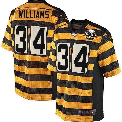 Nike Steelers #34 DeAngelo Williams Yellow/Black Alternate 80TH Throwback Men's Stitched NFL Elite Jersey