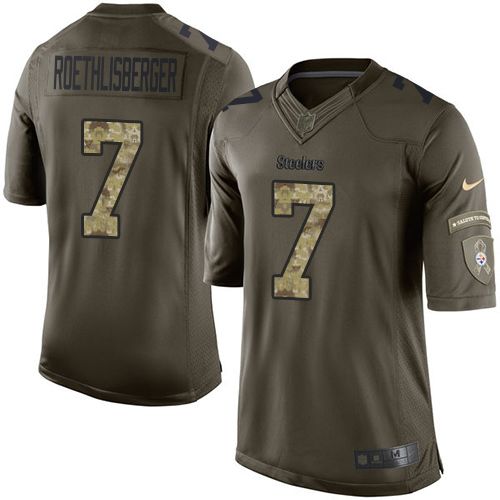 Nike Steelers #7 Ben Roethlisberger Green Men's Stitched NFL Limited Salute to Service Jersey