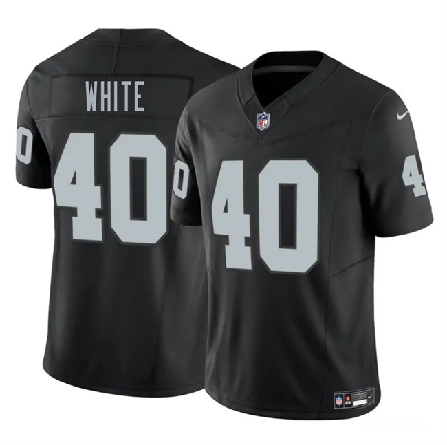 Men's Las Vegas Raiders #40 Devin White Black 2025 F.U.S.E. Vapor Stitched Football Jersey
