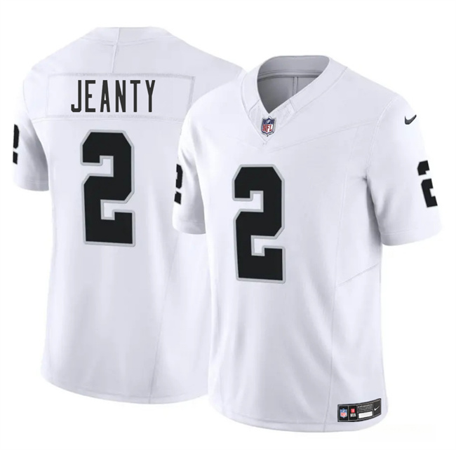 Men's Las Vegas Raiders #2 Ashton Jeanty White 2025 Draft F.U.S.E. Vapor Untouchable Limited Stitched Football Jersey