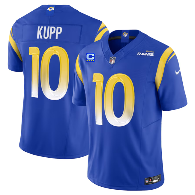 Men's Los Angeles Rams #10 Cooper Kupp Blue 2023 F.U.S.E. With 4-Star C Patch Vapor Untouchable Limited Stitched Football Jersey