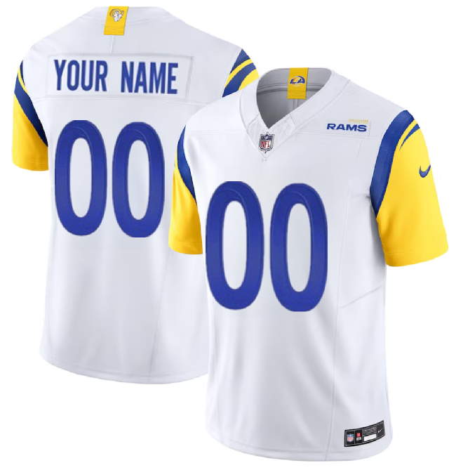 Youth Los Angeles Rams Active Player Custom White 2023 F.U.S.E. Vapor Untouchable Limited Stitched Football Jersey