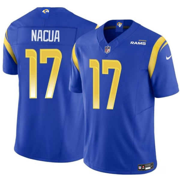Men's Los Angeles Rams #17 Puka Nacua Blue 2023 F.U.S.E. Vapor Untouchable Stitched Football Jersey