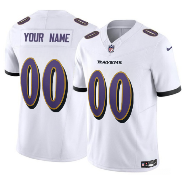 Men's Baltimore Ravens Active Player Custom White 2023 F.U.S.E Alternate Vapor Untouchable Limited Football Jersey