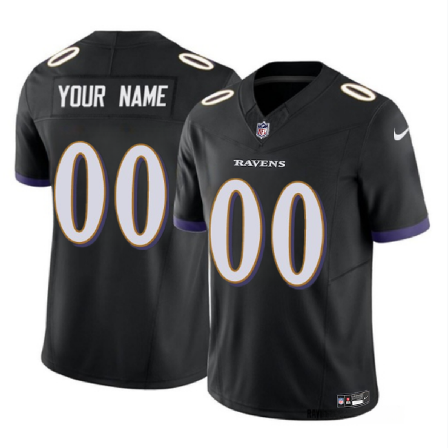 Youth Baltimore Ravens Active Player Custom Black 2023 F.U.S.E Alternate Vapor Untouchable Limited Football Jersey