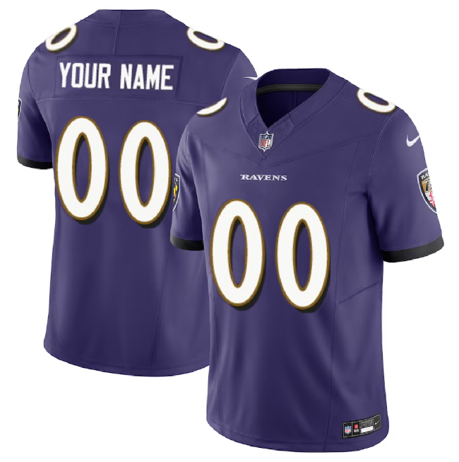 Men's Baltimore Ravens Active Player Custom Purple 2023 F.U.S.E Alternate Vapor Untouchable Limited Football Jersey