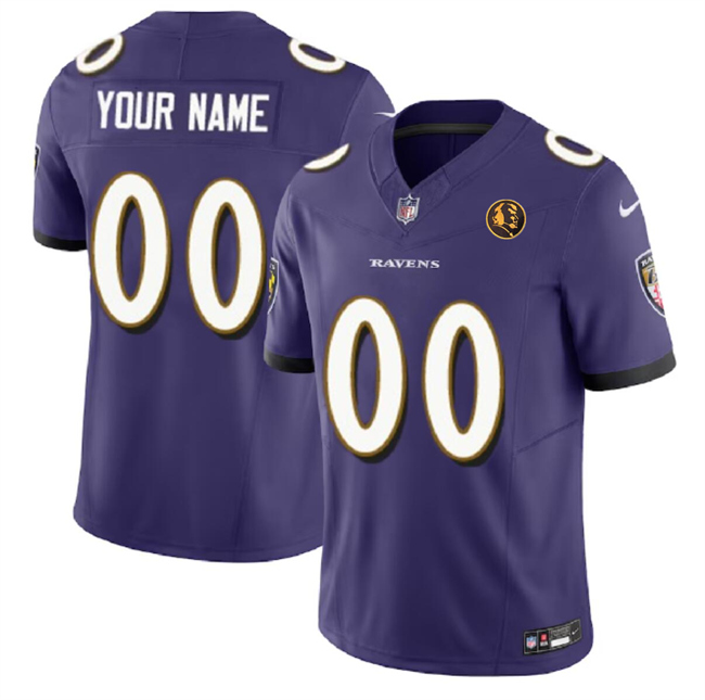 Men's Baltimore Ravens Active Player Custom Purple 2023 F.U.S.E. With John Madden Patch Vapor Limited Football Jersey