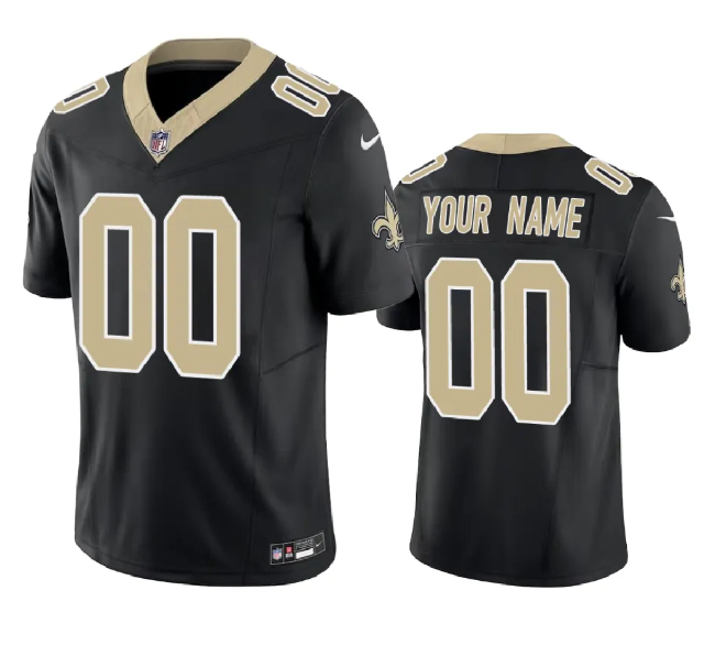 Youth New Orleans Saints Active Player Custom Black 2023 F.U.S.E. Vapor Stitched Football Jersey