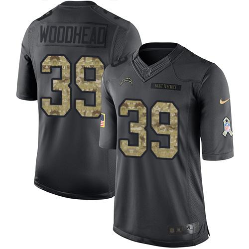 Nike Chargers #39 Danny Woodhead Black Men's Stitched NFL Limited 2016 Salute to Service Jersey