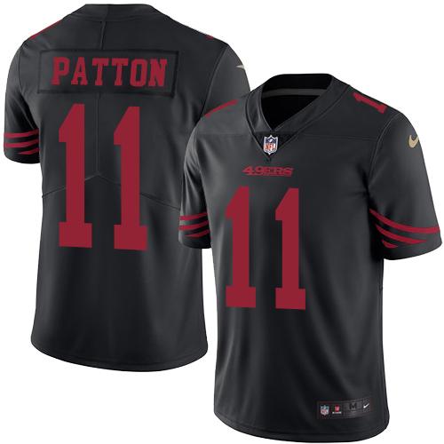 Nike 49ers #11 Quinton Patton Black Men's Stitched NFL Limited Rush Jersey