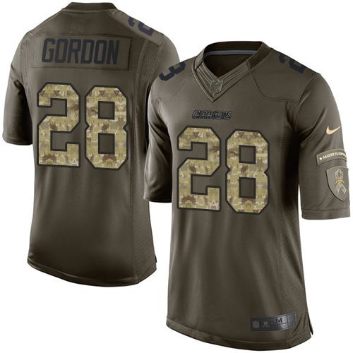 Nike Chargers #28 Melvin Gordon Green Men's Stitched NFL Limited Salute to Service Jersey