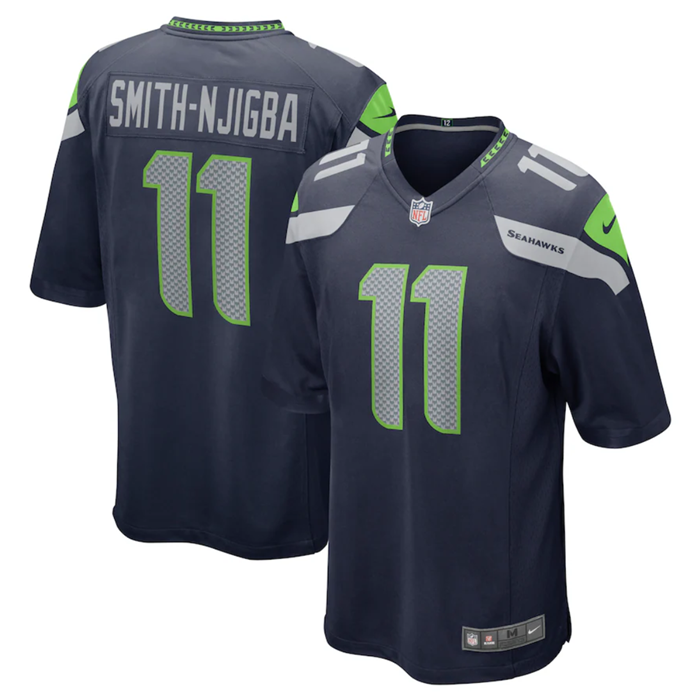 Men's Seattle Seahawks #11 Jaxon Smith-Njigba Navy 2023 Draft Stitched Game Jersey