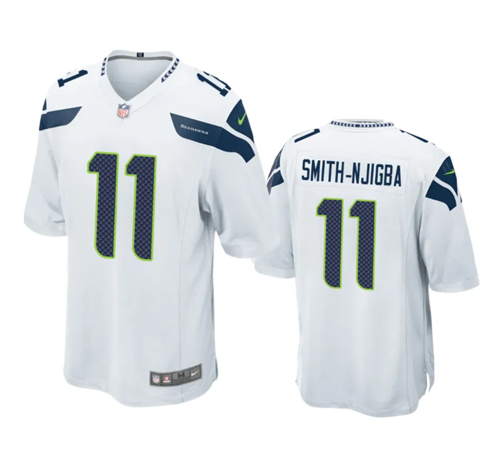 Men's Seattle Seahawks #11 Jaxon Smith-Njigba White 2023 Draft Stitched Game Jersey