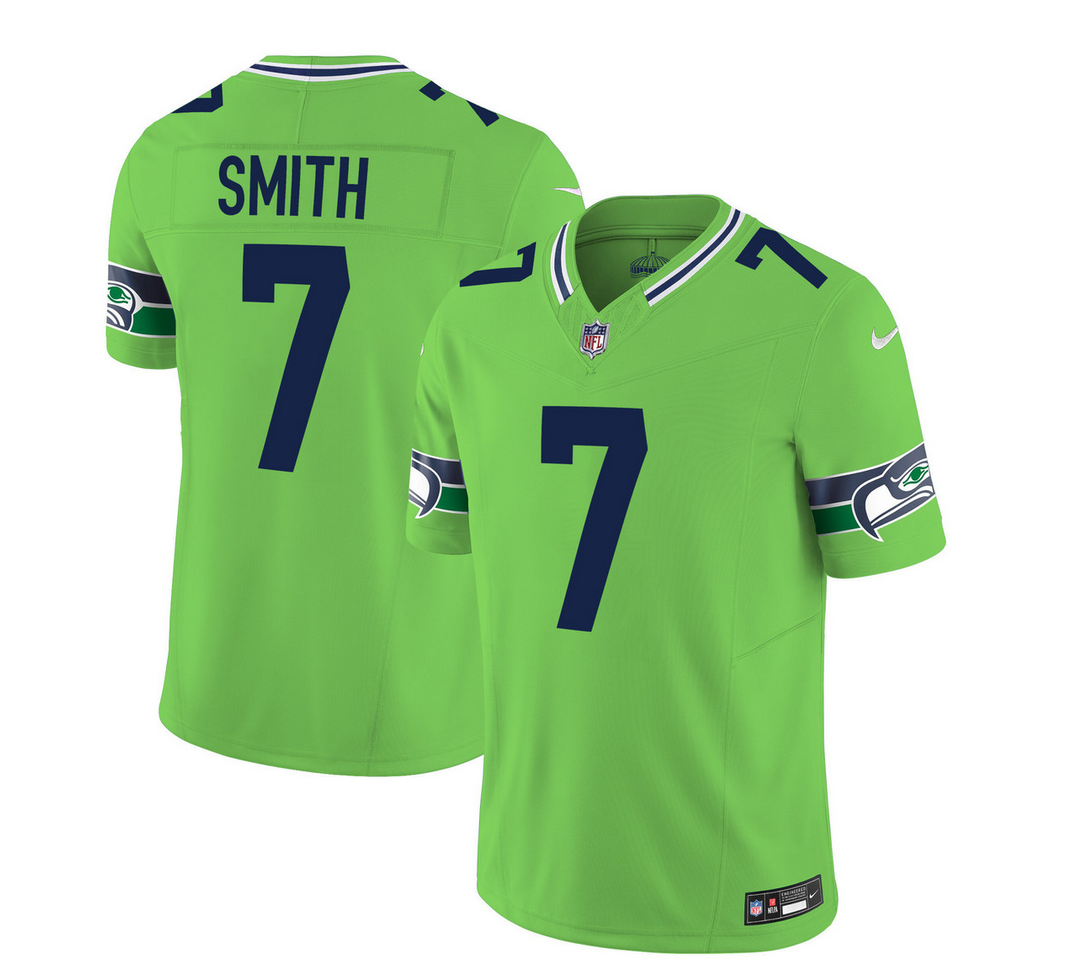 Men's Seattle Seahawks #7 Geno Smith 2023 F.U.S.E. Green Limited Stitched Football Jersey