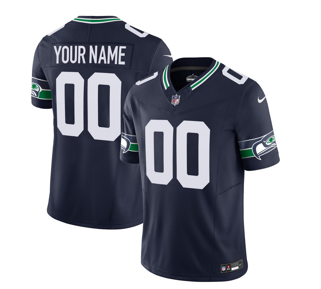 Men's Seattle Seahawks Active Player Custom 2023 F.U.S.E. Navy Limited Stitched Football Jersey