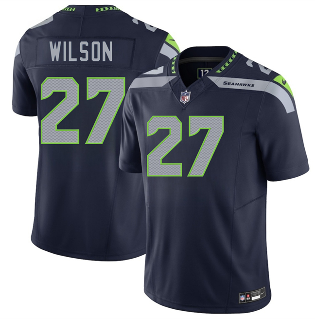 Men's Seattle Seahawks #27 Emanuel Wilson Navy 2026 F.U.S.E. Vapor Untouchable Limited Stitched Football Jersey