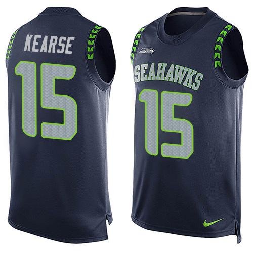 Nike Seahawks #15 Jermaine Kearse Steel Blue Team Color Men's Stitched NFL Limited Tank Top Jersey