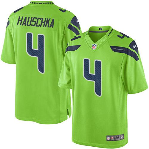 Nike Seahawks #4 Steven Hauschka Green Men's Stitched NFL Limited Rush Jersey