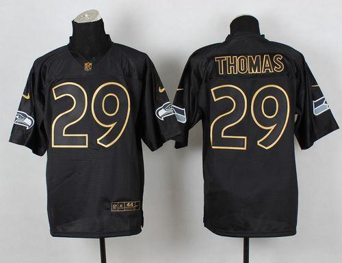 Nike Seahawks #29 Earl Thomas III Black Gold No. Fashion Men's Stitched NFL Elite Jersey