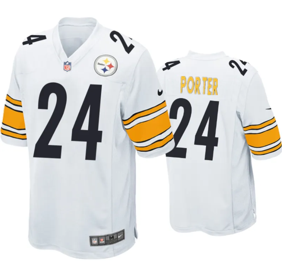 Men's Pittsburgh Steelers #24 Joey Porter Jr. White 2023 Draft Stitched Game Jersey