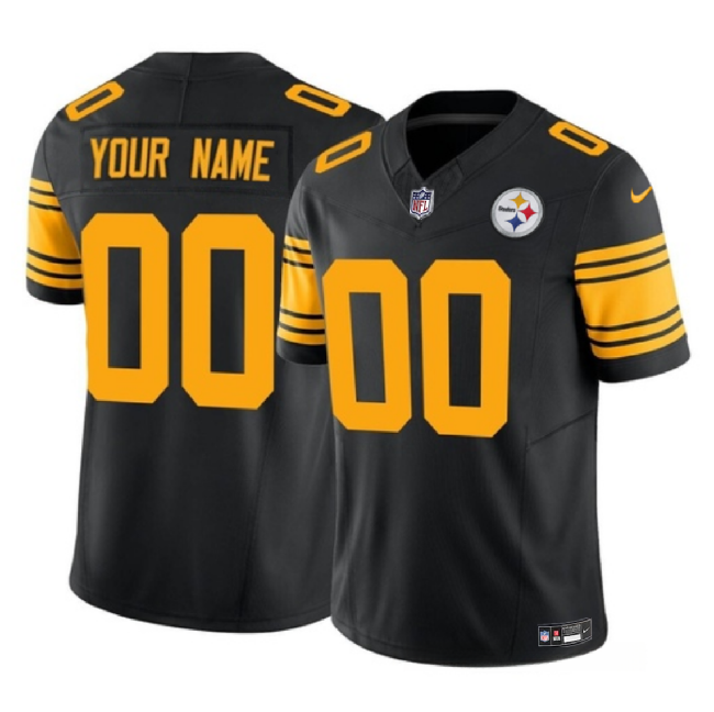 Men's Pittsburgh Steelers Active Player Custom Black 2023 F.U.S.E Color Rush Limited Football Jersey