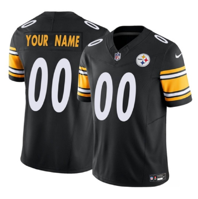 Men's Pittsburgh Steelers Active Player Custom Black 2023 F.U.S.E Alternate Vapor Untouchable Limited Football Jersey