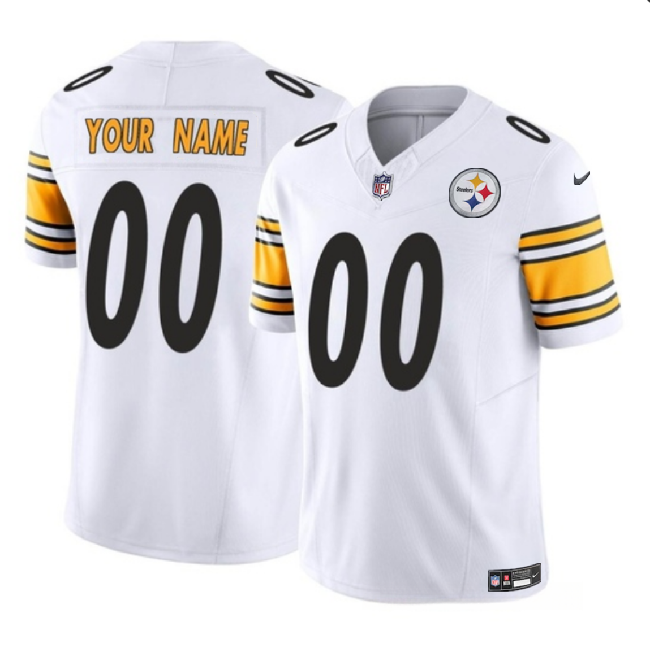 Youth Pittsburgh Steelers Active Player Custom White 2023 F.U.S.E Vapor Untouchable Limited Football Jersey