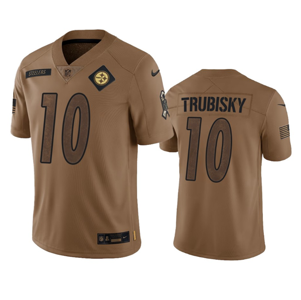 Men's Pittsburgh Steelers #10 Mitch Trubisky 2023 Brown Salute To Service Limited Jersey