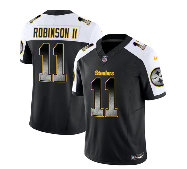 Men's Pittsburgh Steelers #11 Allen Robinson II Black/White 2023 F.U.S.E. Vapor Untouchable Limited Stitched Jersey