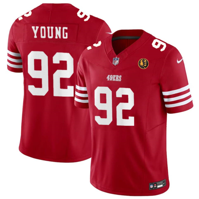 Men's San Francisco 49ers #92 Chase Young Red 2023 F.U.S.E. With John Madden Patch Vapor Limited Stitched Football Jersey