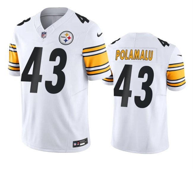 Men's Pittsburgh Steelers #43 Troy Polamalu White 2023 F.U.S.E. Vapor Untouchable Color Rish Limited Jersey