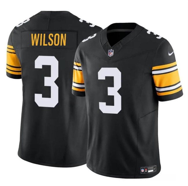 Men's Pittsburgh Steelers #3 Russell Wilson Black F.U.S.E. Vapor Untouchable Limited Stitched Jersey