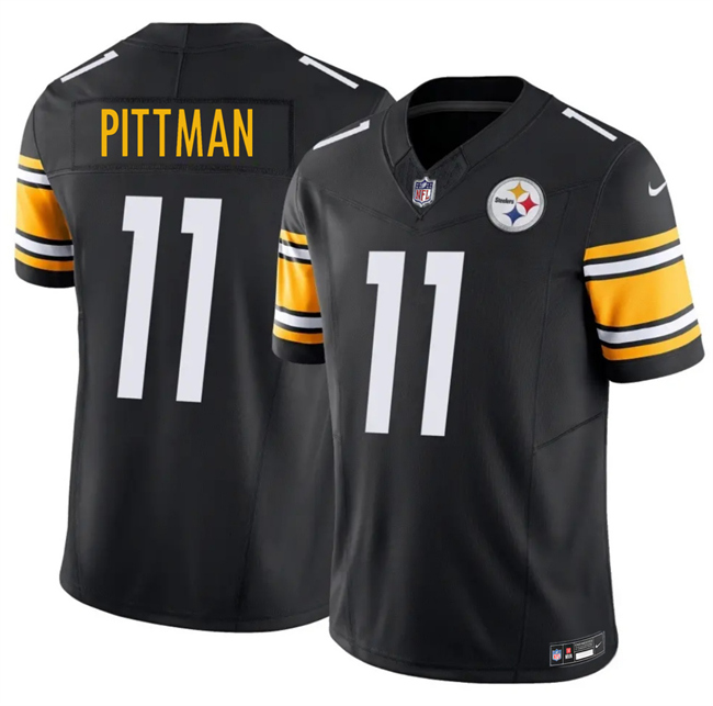Men's Pittsburgh Steelers #11 Michael Pittman Jr Black 2025 F.U.S.E. Vapor Limited Stitched Football Jersey