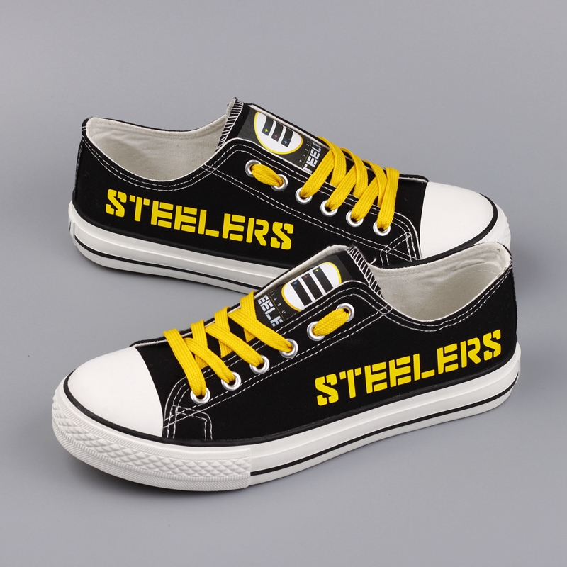 Women's NFL Pittsburgh Steelers Repeat Print Low Top Sneakers 004