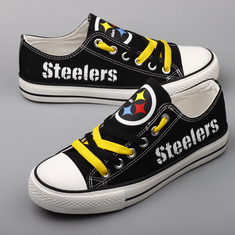 Women's NFL Pittsburgh Steelers Repeat Print Low Top Sneakers 005
