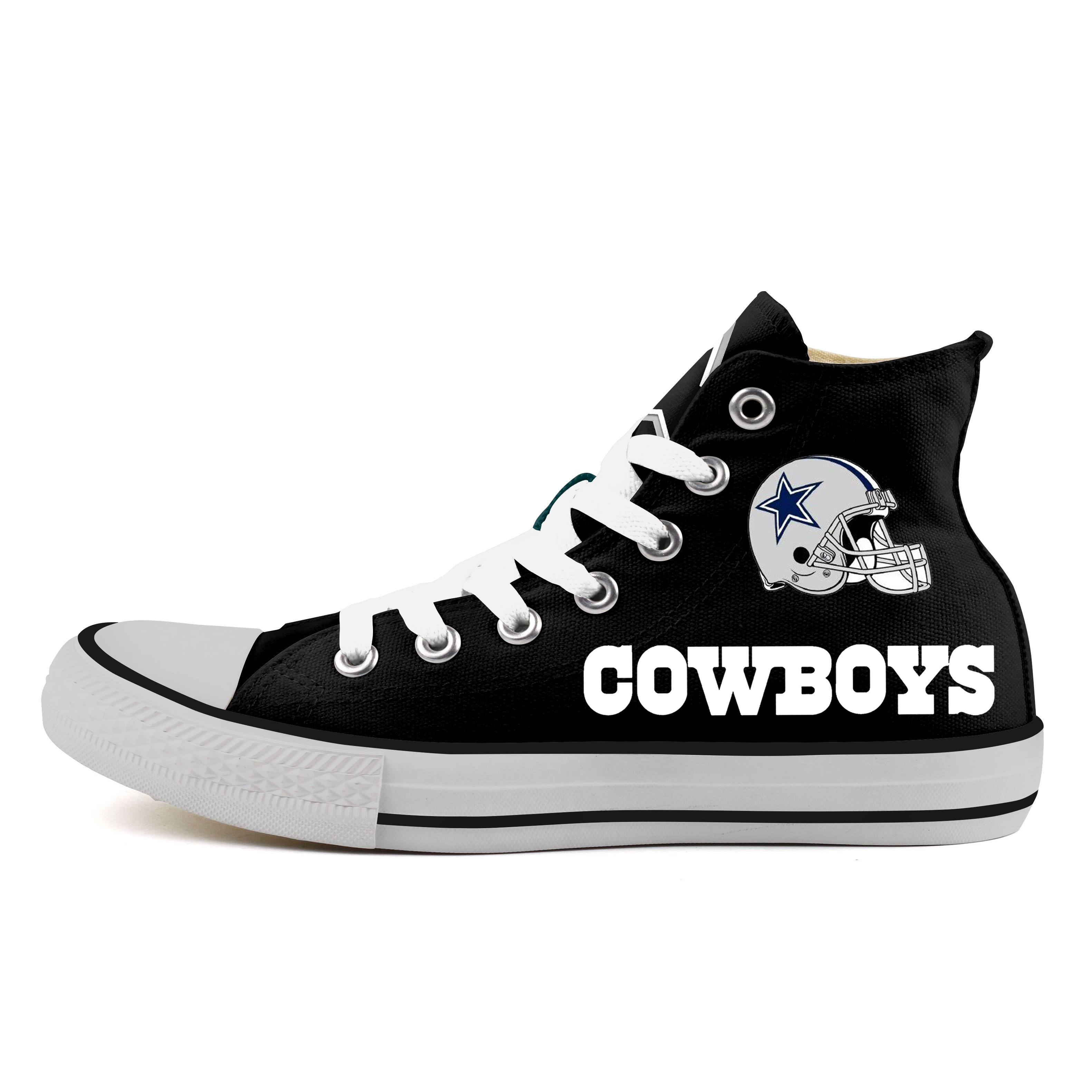 Women's NFL Dalls Cowboys Repeat Print High Top Sneakers 015