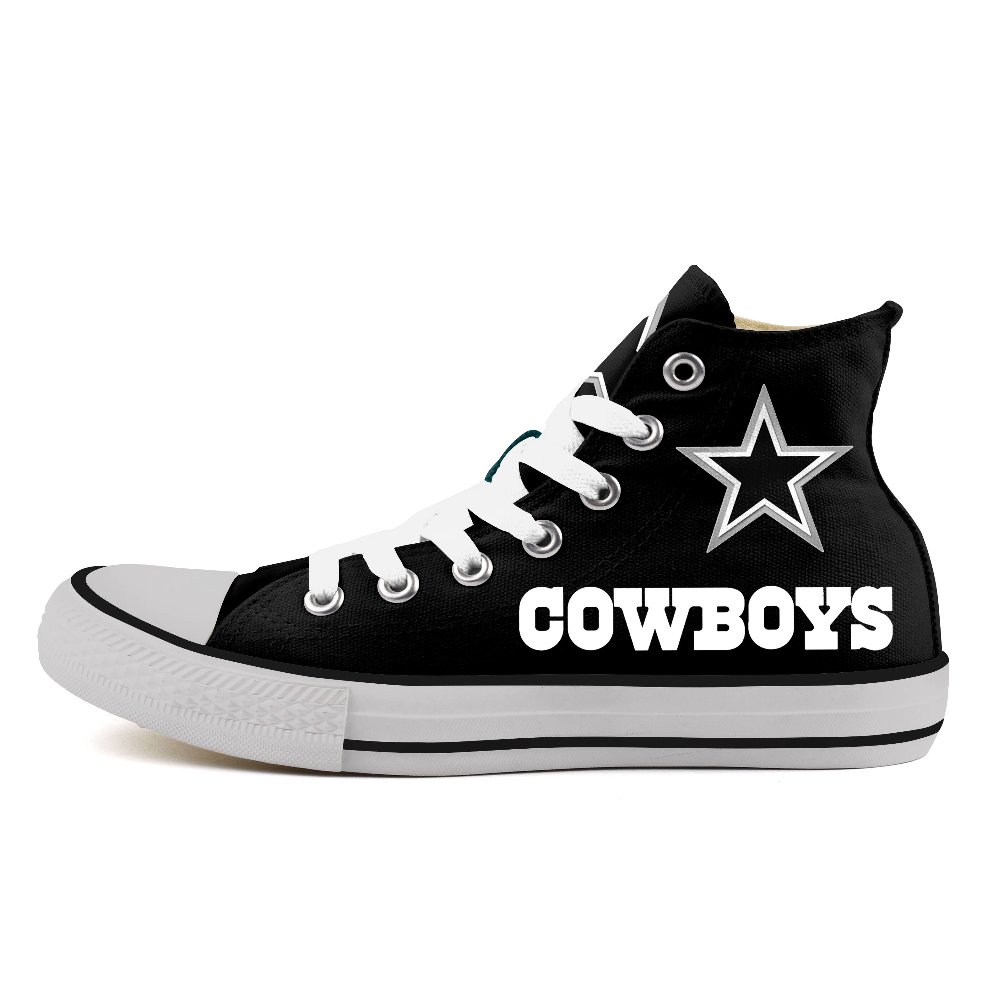 Women's NFL Dalls Cowboys Repeat Print High Top Sneakers 016