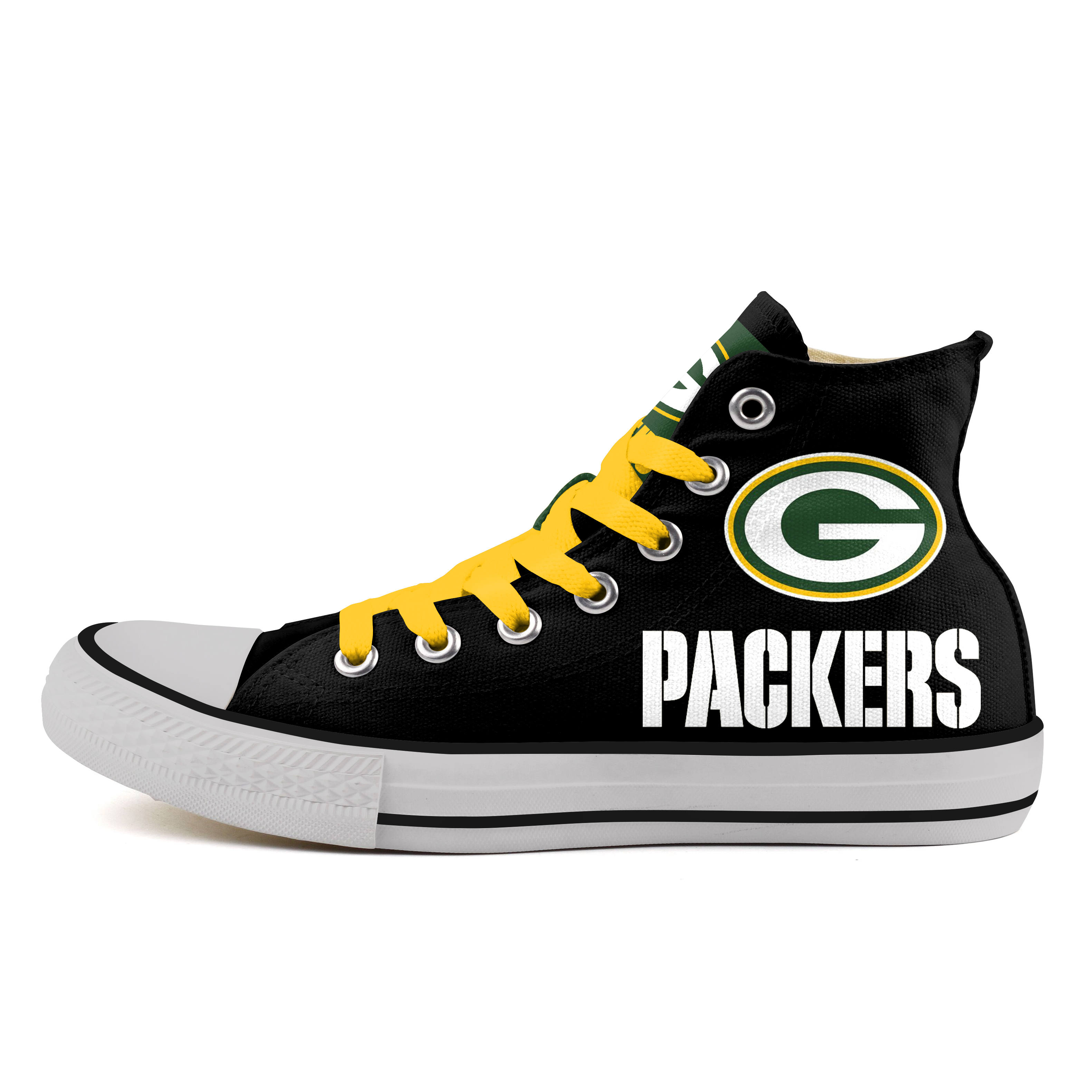 Women's NFL Green Bay Packers Repeat Print High Top Sneakers 011